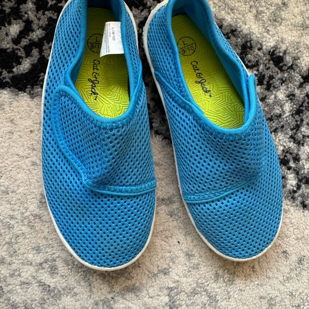 Cat & Jack Kids Slip-On Mesh Sneakers - Blue with Lime Insole
